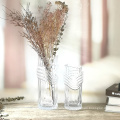 Embossed decorative transparent glass crystal vases